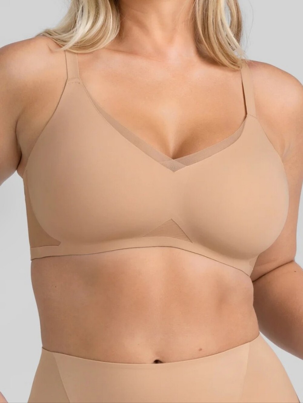 Plus Sized Honeylove Crossover Contour Bra Size 3X+ Color Sand